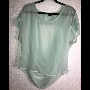 Sheer drape back blouse